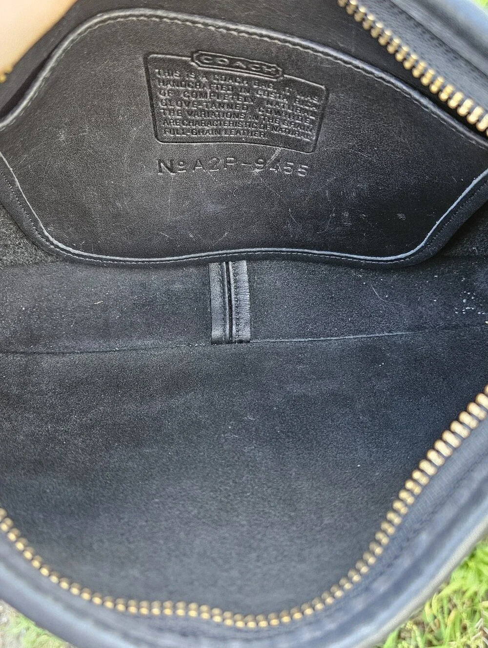Vintage Coach 9455 Basic Bag Black Leather Crossbody Hangtag Costa Rica